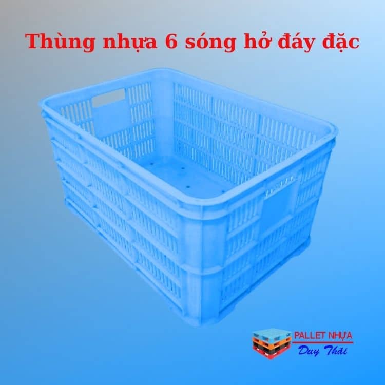 Hình ảnh Thùng nhựa 6 sóng hở đáy đặc